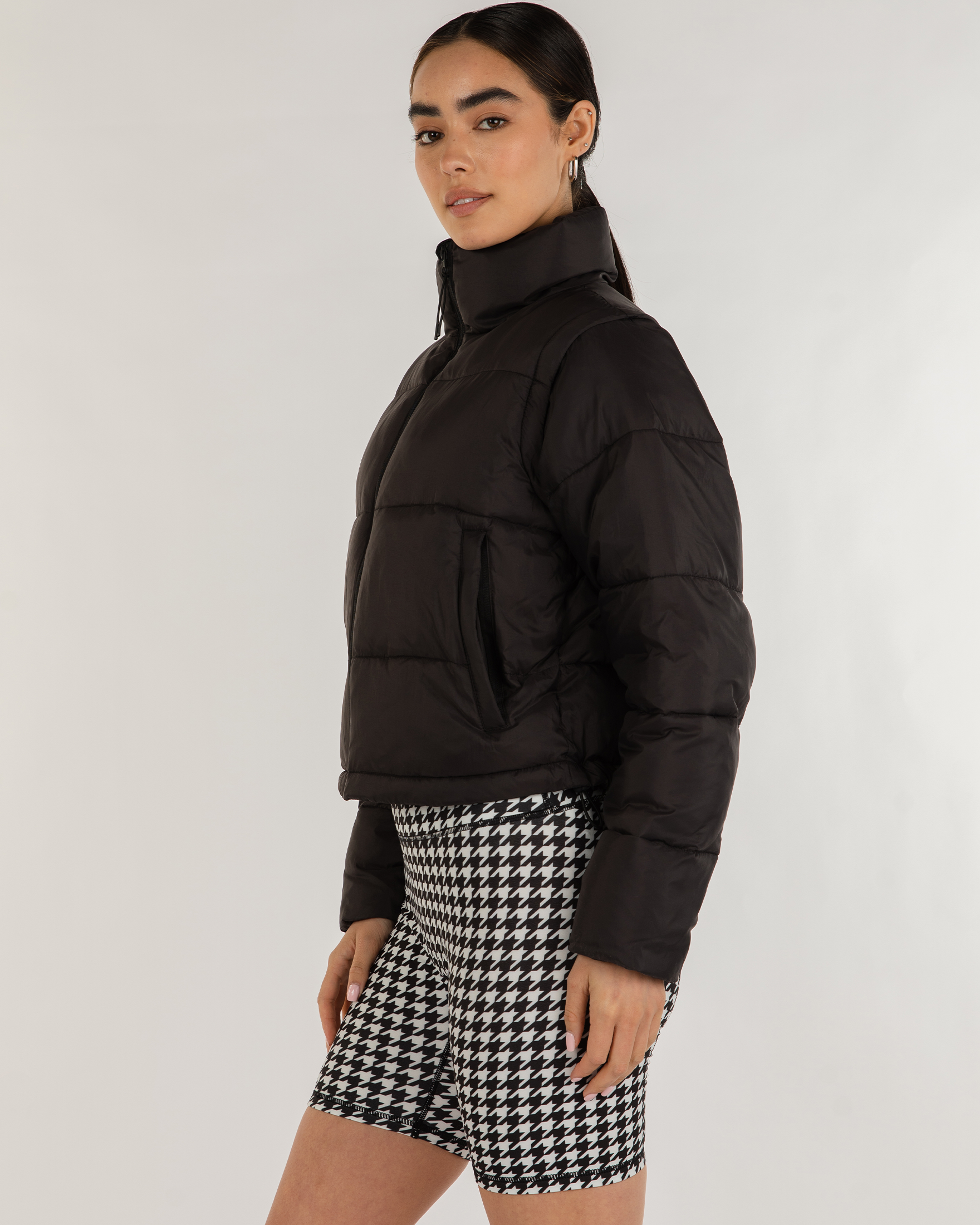 On the Go Puffer Convertible Jacket Vest