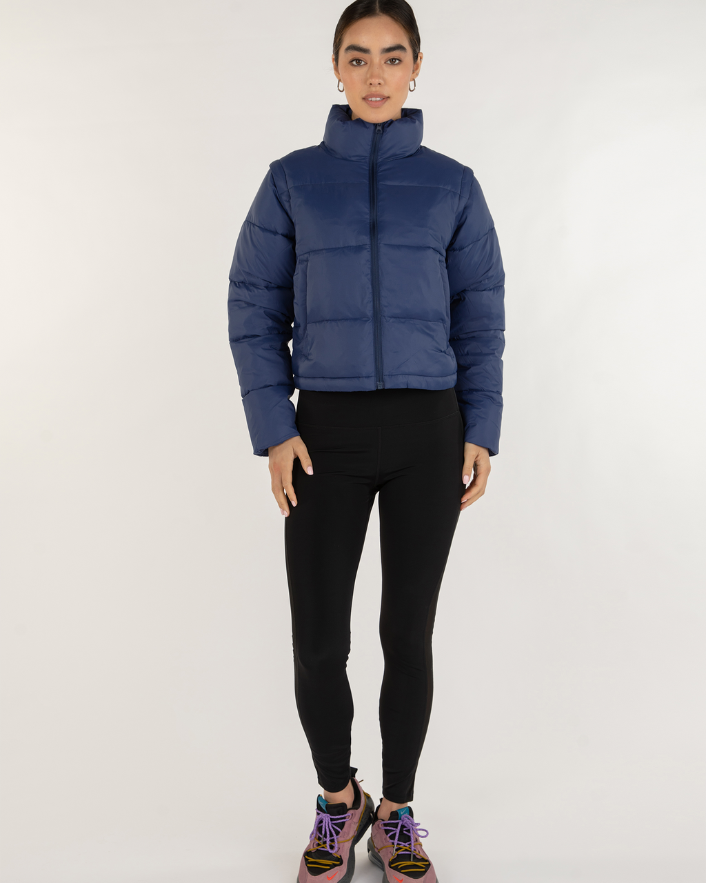 On the Go Puffer Convertible Jacket Vest